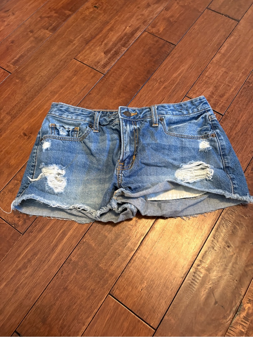 Abercrombie & Fitch Distressed Denim Shorts - Blue